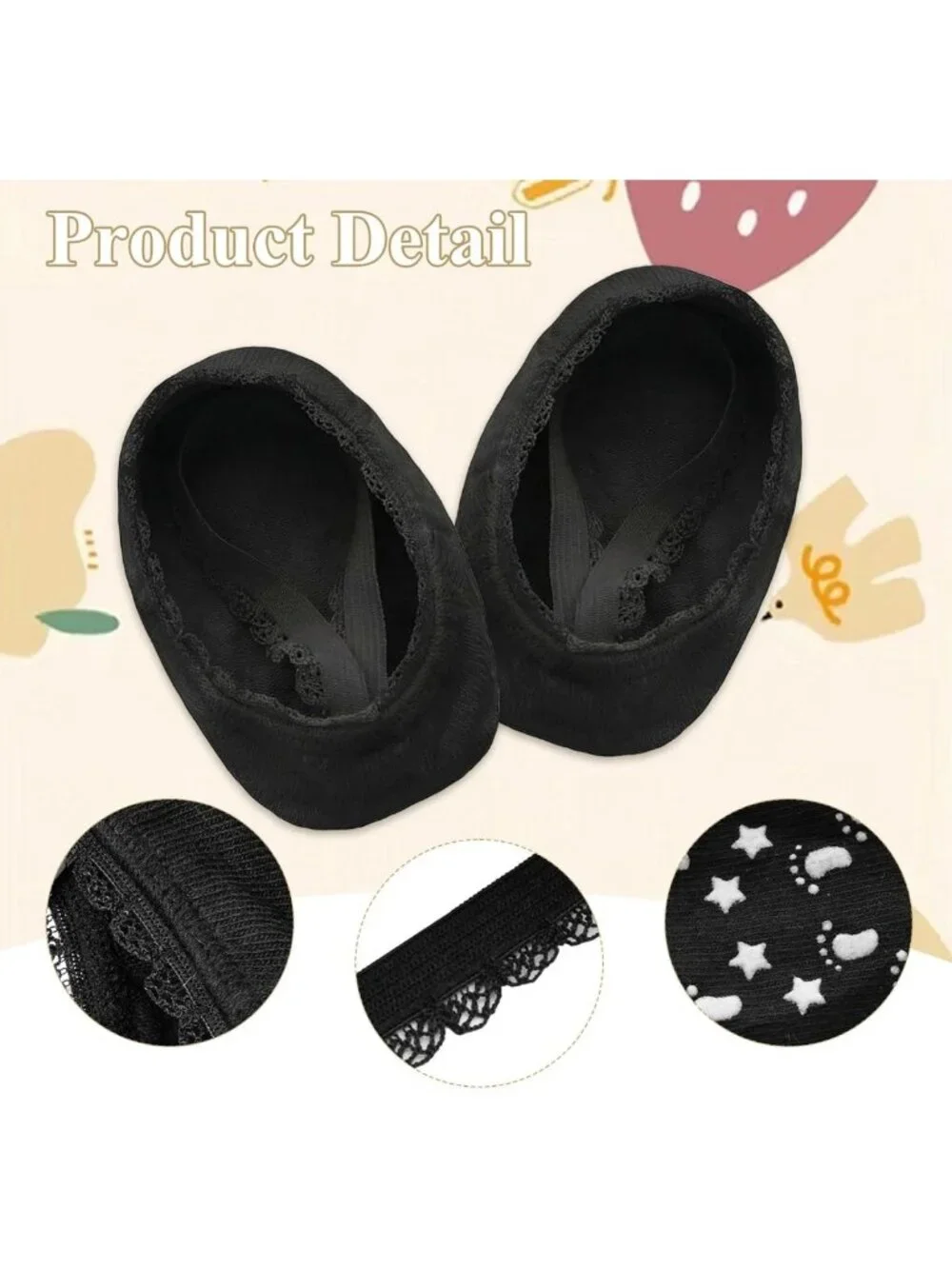 5 Pairs Baby Girl Lace Socks - Non-Skid Toddler Stretch Anti-Slip Princess Dress